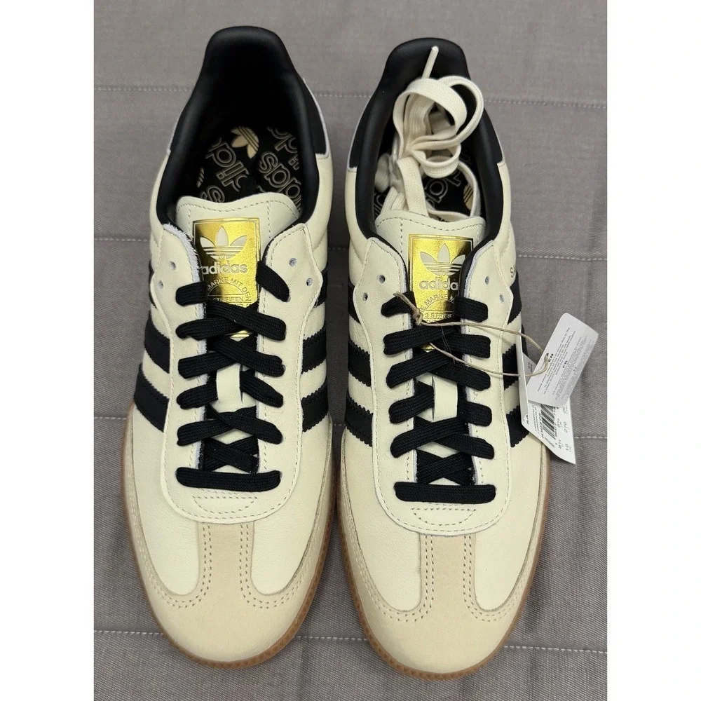 WOMENS ADIDAS SAMBA OG W_CREAM WHITE/BLACK/SAND ID0478-SIZE 10